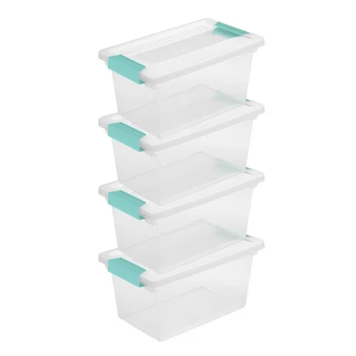 Sterilite 64 Quart Latching Clear Plastic Storage Organizer Tote Container Bin Box, 6 Pack & Medium Clip Boxes For Organization And Storage, 4 Pack 3 Sterilite 64 Quart Latching Clear Plastic Storage Organizer Tote Container Bin Box, 6 Pack & Medium Clip Boxes For Organization And Storage, 4 Pack