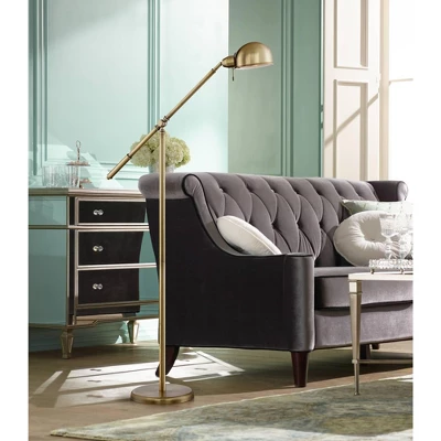 360 Lighting Dawson Traditional Pharmacy Floor Lamp 55" Tall Brass Metal Adjustable Boom Arm Dome Head For Living Room Reading Bedroom Office 9 360 Lighting Dawson Traditional Pharmacy Floor Lamp 55" Tall Brass Metal Adjustable Boom Arm Dome Head For Living Room Reading Bedroom Office - Image 7