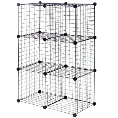 Costway 6 Cube Grid Wire Organizer Wardrobe Shelves Bookcase DIY 3 Costway 6 Cube Grid Wire Organizer Wardrobe Shelves Bookcase DIY