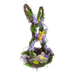 Northlight 14.5" Purple And Green Artificial Floral Bunny Shaped Basket -Lamps and Lighting Store GUEST b2570898 5c67 4e9e 97dd 7060c4d17ecf