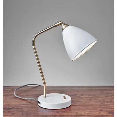 16" X 21" Chelsea Desk Lamp White - Adesso 3 16" X 21" Chelsea Desk Lamp White - Adesso