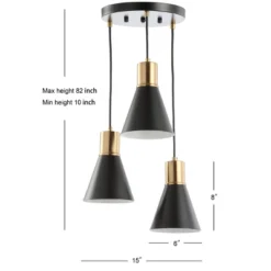 15" Metal Apollo Pendant (Includes Energy Efficient Light Bulb) Black - JONATHAN Y -Lamps and Lighting Store GUEST b36bada3 e26d 4414 8e2b f78d78226bb9