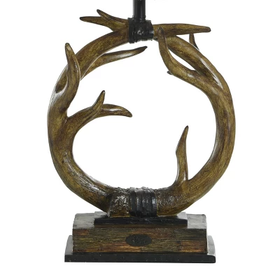 Dalton Brown Antler Table Lamp With Beige Hardback Fabric Shade - StyleCraft 8 Dalton Brown Antler Table Lamp With Beige Hardback Fabric Shade - StyleCraft - Image 6
