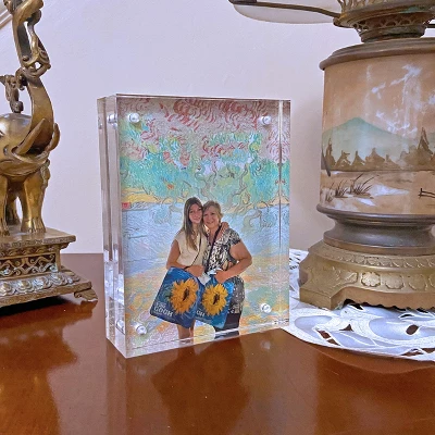 Azar Displays Clear Acrylic Magnetic Photo Block Frame Set With TWO 5x7 Size Frames 4 Azar Displays Clear Acrylic Magnetic Photo Block Frame Set With TWO 5x7 Size Frames - Image 2
