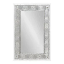 20" X 29.7" Deely Rectangle Wall Mirror White - Kate & Laurel All Things Decor
