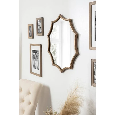 24" X 23" Lalina Scalloped Round Framed Accent Mirror Gold - Kate & Laurel All Things Decor 7 24" X 23" Lalina Scalloped Round Framed Accent Mirror Gold - Kate & Laurel All Things Decor - Image 5
