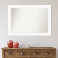 42" X 30" Non-Beveled Cabinet White Wall Mirror - Amanti Art 15 42" X 30" Non-Beveled Cabinet White Wall Mirror - Amanti Art -Lamps and Lighting Store GUEST b684cba4 4b1c 44f2 a3be 1e6c3ac10f6d