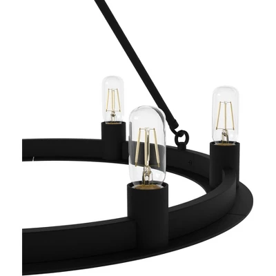 6-Light Saddlewood Chandelier Natural Iron - Hunter Fan 3 6-Light Saddlewood Chandelier Natural Iron - Hunter Fan