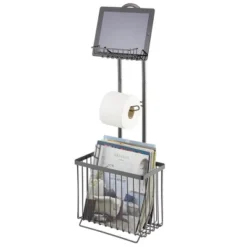 MDesign Metal Free Standing Toilet Paper Stand/Dispenser, Holds Tablet -Lamps and Lighting Store GUEST b817ea5d d804 41fd 915c c2fe0f2710b5