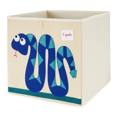 3 Sprouts Large 13 Inch Square Children's Foldable Fabric Storage Cube Organizer Box Soft Toy Bin, Panda Bear And Blue Snake (2 Pack) 4 3 Sprouts Large 13 Inch Square Children's Foldable Fabric Storage Cube Organizer Box Soft Toy Bin, Panda Bear And Blue Snake (2 Pack) - Image 2