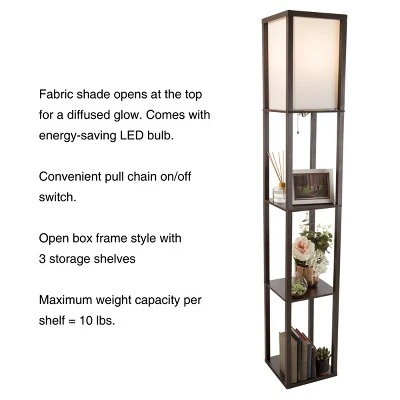 Torchiere Floor Lamp Brown (Includes LED Light Bulb) - Lavish Home 4 Torchiere Floor Lamp Brown (Includes LED Light Bulb) - Lavish Home - Image 2