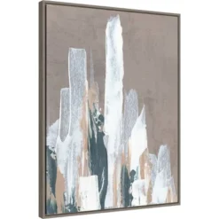 22" X 30" Shape Of Form II By JL Design Framed Canvas Wall Art Gray Wash - Amanti Art