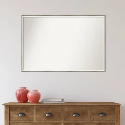 37" X 25" Non-Beveled Lucie Silver White Wood Wall Mirror - Amanti Art 15 37" X 25" Non-Beveled Lucie Silver White Wood Wall Mirror - Amanti Art -Lamps and Lighting Store GUEST baabd7e8 4b7a 42fe 8b81 8c10e7ae45f3