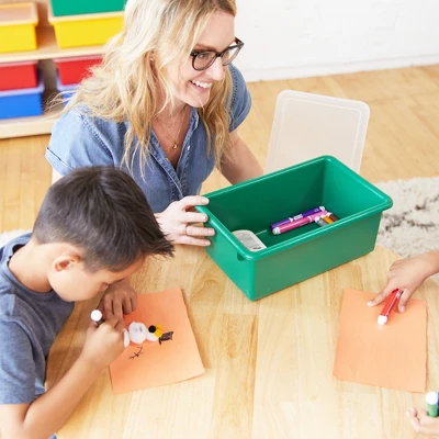 ECR4Kids Cubby Storage Bin With Non-Snap Lid, Plastic Conatiner, 10-Pack 6 ECR4Kids Cubby Storage Bin With Non-Snap Lid, Plastic Conatiner, 10-Pack - Image 4