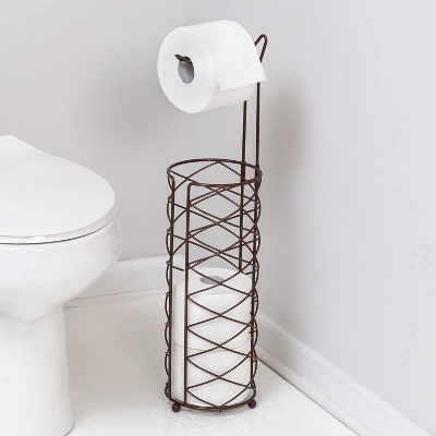 Honey-Can-Do Freestanding Toilet Paper Holder Oil Rubbed Bronze 5 Honey-Can-Do Freestanding Toilet Paper Holder Oil Rubbed Bronze - Image 3