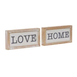 Wood Sign Love And Home Wall Decor Set Of 2 White - Olivia & May -Lamps and Lighting Store GUEST bd74d14a 2676 4e1c a188 e8a4f90a34ad