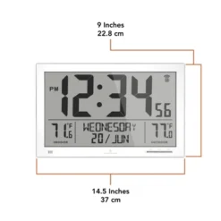 Marathon Slim Atomic Full Calendar Clock With Indoor & Outdoor Temperature With 7 Time Zones -Lamps and Lighting Store GUEST be1ce385 d900 4777 872f 566f4637ddda