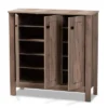 Derek Finished Wood 3 Door Shoe Cabinet Oak - Baxton Studio -Lamps and Lighting Store GUEST bef82768 87e8 42af aa76 383139eb06b2
