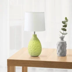 14.17" Traditional Ceramic Texture Thumbprint Tear Drop Table Desk Lamp With Tapered White Shade Green - Creekwood Home 11 14.17" Traditional Ceramic Texture Thumbprint Tear Drop Table Desk Lamp With Tapered White Shade Green - Creekwood Home -Lamps and Lighting Store GUEST c0043532 1722 4077 b8b6 70801fcef9ef