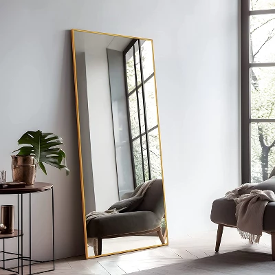 Cady 59"x 20" Framed Floor Free Standing Contemporary Full Length Mirror - The Pop Home 7 Cady 59"x 20" Framed Floor Free Standing Contemporary Full Length Mirror - The Pop Home - Image 6