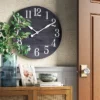26" Farmhouse Wooden Wall Clock Black - Threshold™ -Lamps and Lighting Store GUEST c15534f9 b193 4ed6 8e06 c058913c551c