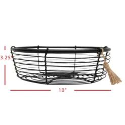 Black Metal & Jute Fruit Basket - Foreside Home & Garden -Lamps and Lighting Store GUEST c1d2d80f ae93 4b59 ae64 b5e84f72efcf