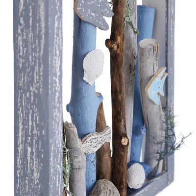 20" X 12" Sea Dive Ocean Motif Wooden Shadow Box Table Top Wall Sculpture Gray - StyleCraft 6 20" X 12" Sea Dive Ocean Motif Wooden Shadow Box Table Top Wall Sculpture Gray - StyleCraft - Image 4