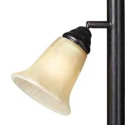 Kathy Ireland Sonnett Vintage Rustic Torchiere Floor Lamp With Side Lights 72" Tall Bronze Champagne Alabaster Glass Shade For Living Room Reading -Lamps and Lighting Store GUEST c70ed14d 8172 42e8 8f34 88d66095f37a