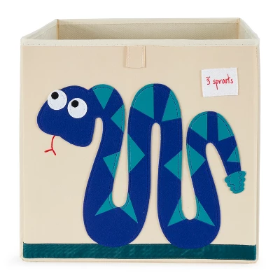 3 Sprouts Large 13 Inch Square Children's Foldable Fabric Storage Cube Organizer Box Soft Toy Bin, Panda Bear And Blue Snake (2 Pack) 6 3 Sprouts Large 13 Inch Square Children's Foldable Fabric Storage Cube Organizer Box Soft Toy Bin, Panda Bear And Blue Snake (2 Pack) - Image 4