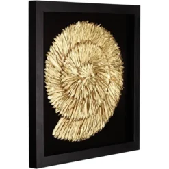 Dahlia Studios Nautilus Feathers Gold 31 1/2" Square Wall Art -Lamps and Lighting Store GUEST c96b8d4d e770 4dfc 8798 74972248a609