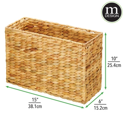 MDesign Hyacinth Rice Weave Toilet Tank Bathroom Storage Basket Bin 4 MDesign Hyacinth Rice Weave Toilet Tank Bathroom Storage Basket Bin - Image 2