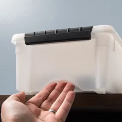 IRIS 19, 32, And 53 Quart Stack & Pull Box, Clear With Black Handles, Nestable And Stackable -Lamps and Lighting Store GUEST ca885a40 5b51 4343 9d52 184b1e97f3b3