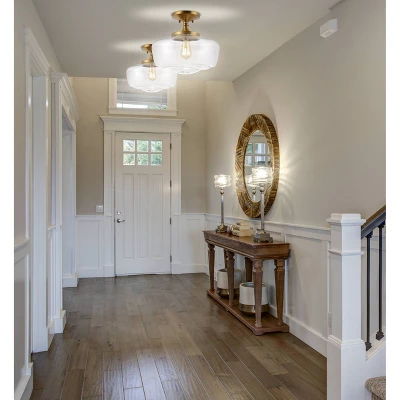 14" Marfa Glass/Iron Farmhouse Modern LED Flush Mount - JONATHAN Y 13 14" Marfa Glass/Iron Farmhouse Modern LED Flush Mount - JONATHAN Y - Image 11