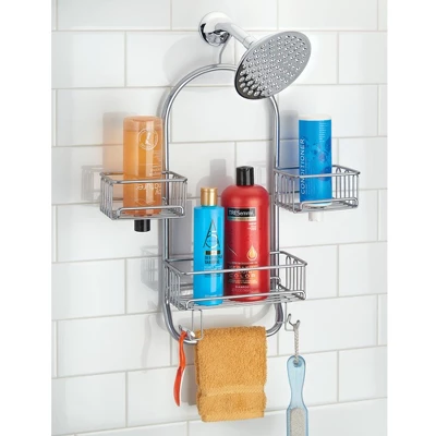 MDesign Metal Large Bath Tub & Shower Caddy, Hanging Storage Organizer 4 MDesign Metal Large Bath Tub & Shower Caddy, Hanging Storage Organizer - Image 2