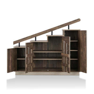 Barstead Wood Staircase Shoe Cabinet In Reclaimed Oak - Furniture Of America 5 Barstead Wood Staircase Shoe Cabinet In Reclaimed Oak - Furniture Of America - Image 3