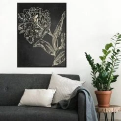 22" X 30" Golden Flower Folklore II By Asia Jensen Framed Canvas Wall Art Black - Amanti Art -Lamps and Lighting Store GUEST ce8f3ca0 b316 4045 971e 4e90c6f538ce