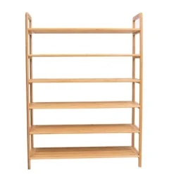 BirdRock Home Free Standing Bamboo Shoe Rack - 6-Tier -Lamps and Lighting Store GUEST cf0570bc 0da5 4d8a 80db 02934c4ee8af