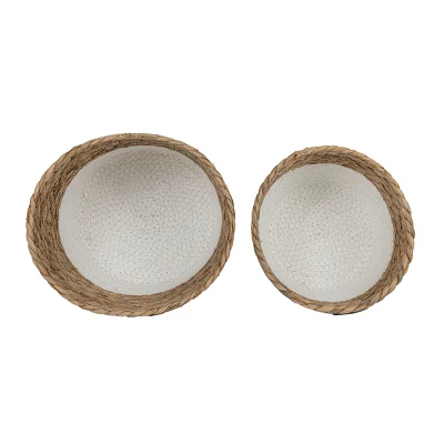 Set Of 2 Baskets White Seagrass & Rope By Foreside Home & Garden 7 Set Of 2 Baskets White Seagrass & Rope By Foreside Home & Garden - Image 5