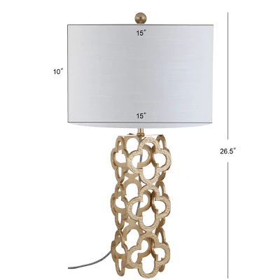 26.5" Metal Oliver Quatrefoil Table Lamp (Includes LED Light Bulb) Gold - JONATHAN Y 5 26.5" Metal Oliver Quatrefoil Table Lamp (Includes LED Light Bulb) Gold - JONATHAN Y - Image 3