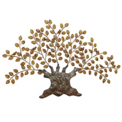 Traditional Metal Tree Indoor Outdoor Wall Decor With Leaves Brown - Olivia & May -Lamps and Lighting Store GUEST d038e124 6821 4733 9143 2a2517fd6c55