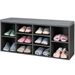 Costway Entryway Padded Shoe Storage Bench 10-Cube Organizer Bench Adjustable -Lamps and Lighting Store GUEST d0cc0953 67ec 42fc aa21 8c38419b4304