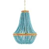 Wood Beaded Chandelier Blue -Storied Home -Lamps and Lighting Store GUEST d0f10f58 2233 46ce a5b8 7ba6945dcfb3