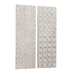 Set Of 2 Wooden Geometric Intricately Carved Wall Decors White - Olivia & May 26 Set Of 2 Wooden Geometric Intricately Carved Wall Decors White - Olivia & May -Lamps and Lighting Store GUEST d22b409b b00a 4058 ac74 4de8d80ceb66