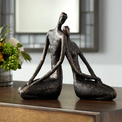 Dahlia Studios Loving Couple 11 1/2" Wide Bronze Sculpture 3 Dahlia Studios Loving Couple 11 1/2" Wide Bronze Sculpture