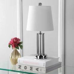 18" Metal Lillian Mini Table Lamp (Includes LED Light Bulb) Silver - JONATHAN Y 7 18" Metal Lillian Mini Table Lamp (Includes LED Light Bulb) Silver - JONATHAN Y -Lamps and Lighting Store GUEST d2626bc0 4a90 41ef 9416 a1f31ab927eb