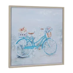 Canvas Bike Handmade Framed Wall Art With Tan Frame Blue - Olivia & May -Lamps and Lighting Store GUEST d288de6e 6cf3 4c34 82f8 bd4dcbc58112