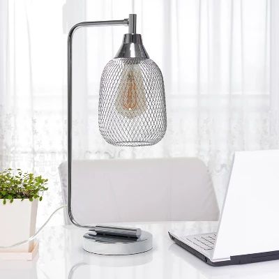 Industrial Mesh Desk Lamp Chrome - Lalia Home 5 Industrial Mesh Desk Lamp Chrome - Lalia Home - Image 3