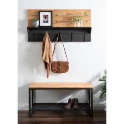 42" X 22" Samuels Decorative Wall Shelf With Hooks Rustic Brown/Black - Kate & Laurel All Things Decor 15 42" X 22" Samuels Decorative Wall Shelf With Hooks Rustic Brown/Black - Kate & Laurel All Things Decor -Lamps and Lighting Store GUEST d64e9c4d c221 464f b38f 6638939b94b5