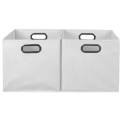 Niche Cubo 2pk Foldable Fabric Storage Bin With Label Holder White -Lamps and Lighting Store GUEST d67412fe d92d 4d5a 9c34 b30920a6533a
