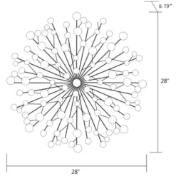 LuxenHome Silver, Black, And Gold Iron Metal Round Abstract Wall Decor -Lamps and Lighting Store GUEST d6d3a90c 7cd7 42b7 afad d7219fad1385